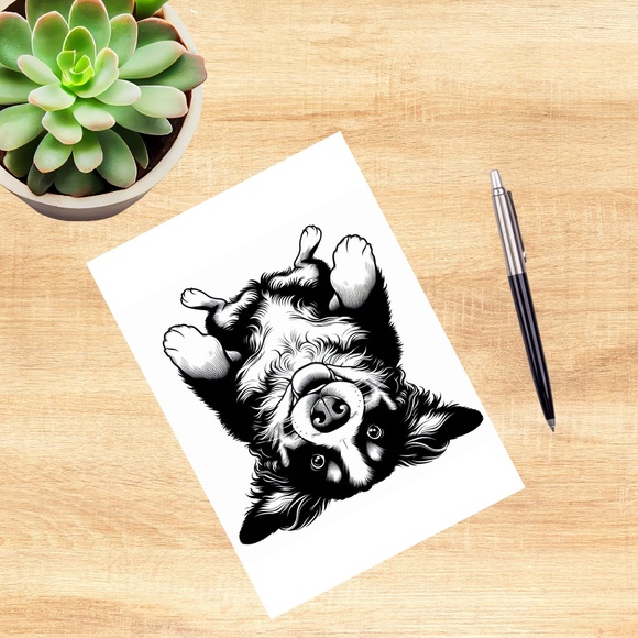 Whimsical German Shepherd Notecards with Peel and Stick Envelopes - Picture 8 of 10